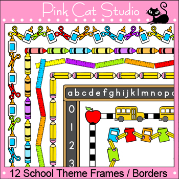 Preview of School Clip Art - Page Borders & Frames