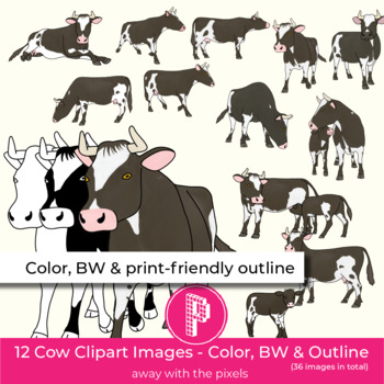 cows clipart black and white