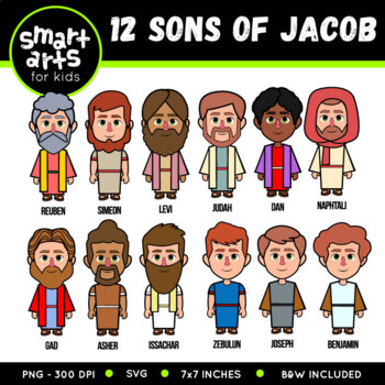 12 Sons of Jacob Clip Art by Smart Arts For Kids | TpT