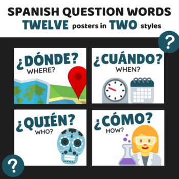 Preview of 12 Spanish Question Word Posters