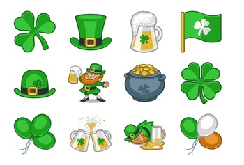 Preview of 12 St Patrick's Day Icons Clip Art (4 Sizes)