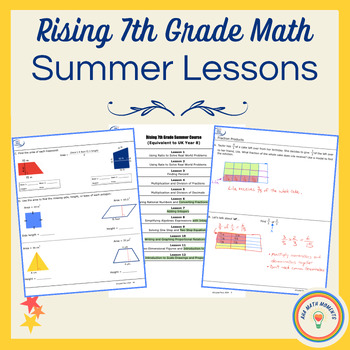 Preview of 12 Summer Math Lessons for Rising 7th Graders
