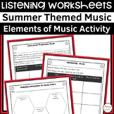 Summer Themed Music Listening Worksheets