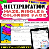 1 TIMES-TABLE MULTIPLICATION FACTS Maze, Riddle, Color by 