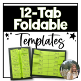 12 Tab Editable Foldable Template for Interactive Notebooks