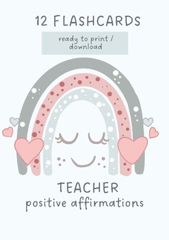 Preview of 12 Teacher Affirmation Cards - Printable