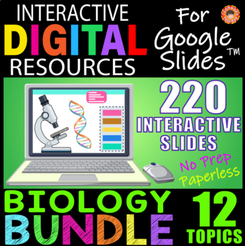 Preview of 12 Topic BIOLOGY BUNDLE  ~Interactive Digital Resources for Google Slides~