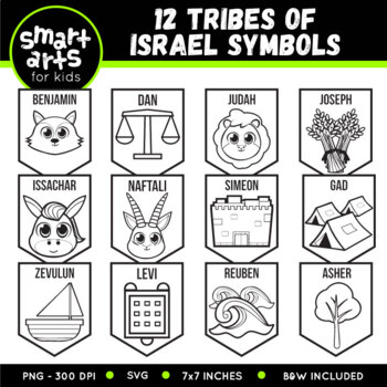 12 Tribes of Israel Symbols Clip Art by Smart Arts For Kids | TpT