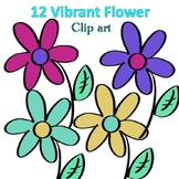 12 Vibrant Flowers Clip Art