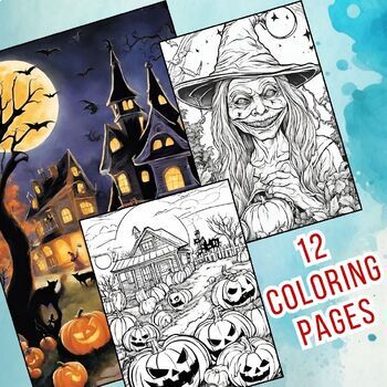 12 Vintage Halloween Coloring Pages | Happy Halloween by Catchy Ideaz
