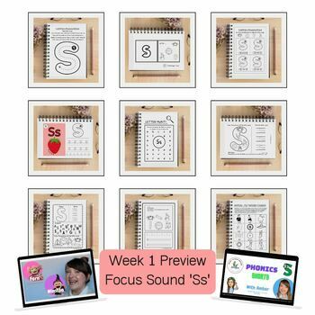 Preview of 12 Week Phonics Curriculum s a t p i n m c Phonics Planning Activities Games Vid