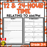 12 and 24-Hour Clocks and AM/PM Referents Worksheets