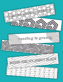 Preview of 12 coloring page bookmarks! Perfect for middle grade and up!