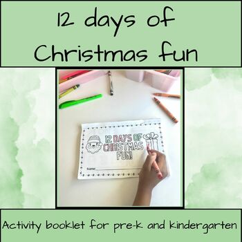 12 days of Christmas Activity booklet for preschool and Pre-k | TPT