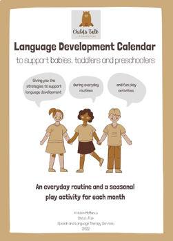 Preview of 12 month Language Development Calendar