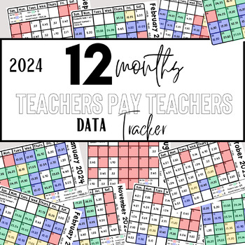 Preview of 12 month TPT Sellers' Goal Setting and Data Tracker Calendar 