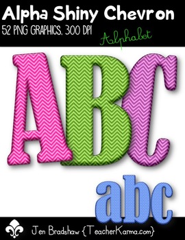 Alpha Shiny Chevron Clip Art ~ Alphabet Graphics by Teacher Karma