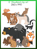12 woodland animals clip art