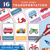 16 Transportion Flash Cards for Children