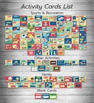 Preview of 120+ Activity cards for kids, weekly visual calendar. Kids planner.