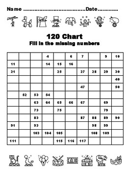 Preview of 120 Chart Activities, 100, Circus Carnival Common Core Grade 1 Math Activitie