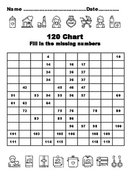 Preview of 120 Chart Activities, 100, Mothers Day Common Core Grade 1 Math Activities, 1