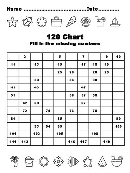 Preview of 120 Chart Activities, 100, Tropical Common Core Grade 1 Math Activities, 100