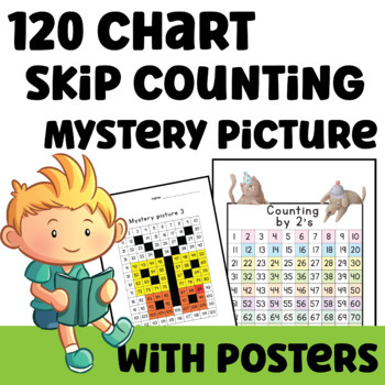 Preview of 120 Chart, Blank 120 Chart, Fill in The Missing Number, Mystery Picture, Posters