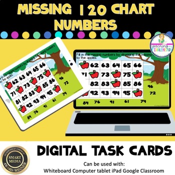 Preview of 120 Chart Fill in Missing Numbers Digital Boom Task Cards