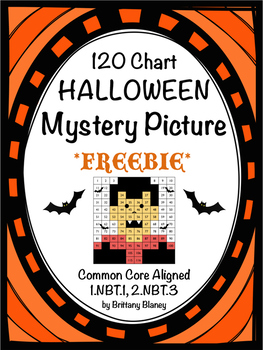 Preview of 120 Chart Halloween Mystery Picture Freebie