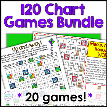 Preview of 120 Chart Math Games Bundle - One More, One Less, Ten More, Ten Less