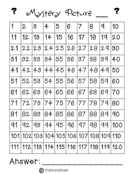 120 Chart Math Mystery Picture: Back to School Number Sense by Chankyna