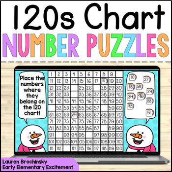 Preview of 120 Chart Missing Number Winter Activity; Digital Resource