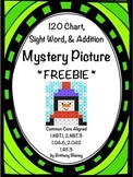 Winter 120 Chart, Sight Word, & Addition Mystery Picture *