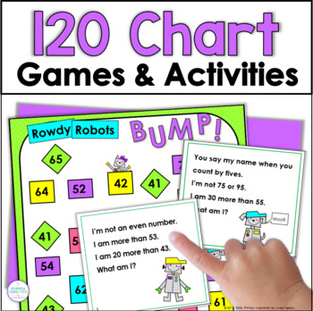 Preview of Add 10 & Subtract 10 - Add & Subtract Multiples of 10 - 120 Chart Math Games