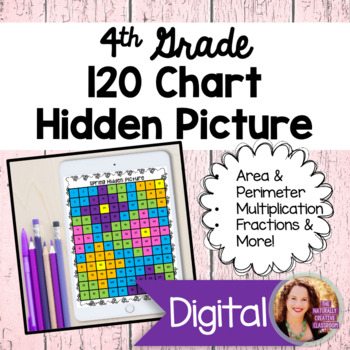 Preview of 120 Chart Spring Hidden Picture for 4th Grade Spiral Review