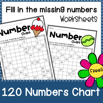 Preview of 120 Charts Missing Numbers Worksheets - Freebie