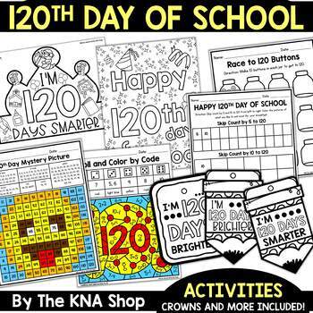 Preview of 120 Days of School Activities Crowns Color by Addition and Subtraction to 10