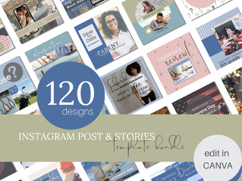 Preview of 120 Editable Instagram Post Templates to Use in Your Classroom!