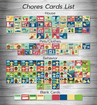 Preview of 120 Editable chore cards + behavior cards for kids