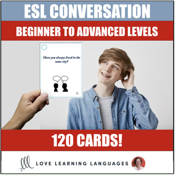 Preview of 120 English - ESL Conversation Starters - Beginner to Advanced Levels