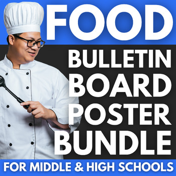 Preview of 130 Food Posters BUNDLE | Cooking & Food Classroom Decor