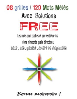 Preview of 120 Mots Mêlés avec Solutions / For Free