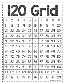 Preview of 120 Number Grid Freebie