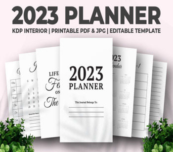 Preview of 120 Pages 2023 Planner KDP Interior for students and teachers
