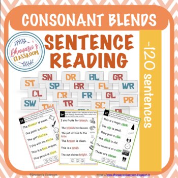 Preview of 120 Phonics Beginning Blends Reading Fluency Sentences 