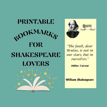Preview of 120 Printable Bookmarks for Shakespeare Lovers