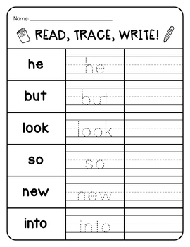 120 Sight Words | Read, Trace, Write by Hello My School | TPT