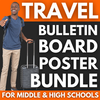 Preview of 120 Travel Bulletin Board Posters BUNDLE | High School Classroom Decor