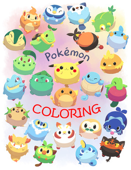 Preview of 120 pages Pokemon - Coloring - cartoons coloring book for kids-clipart sheets